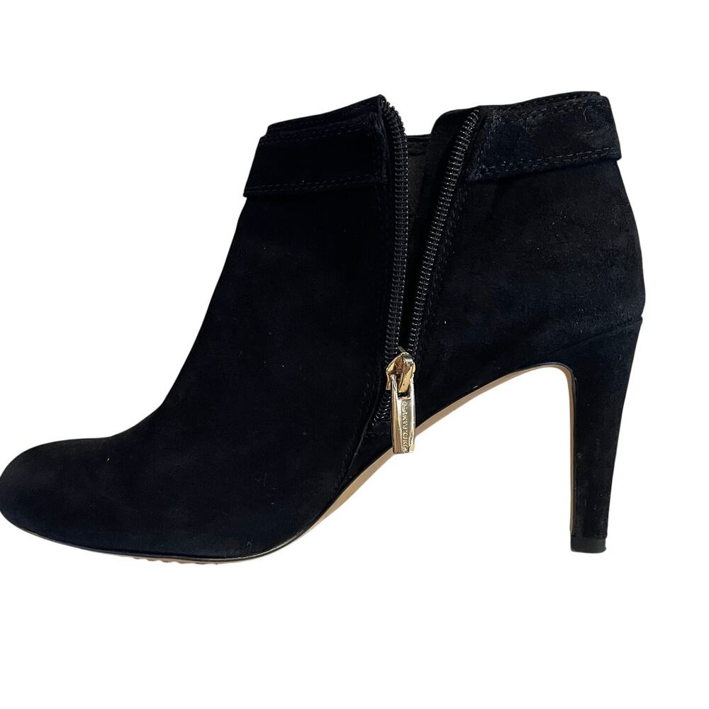 Vince Camuto Chrissa Black Suede Heeled Ankle Booties, Boho Chic, Size 7.5 - Picture 7 of 11